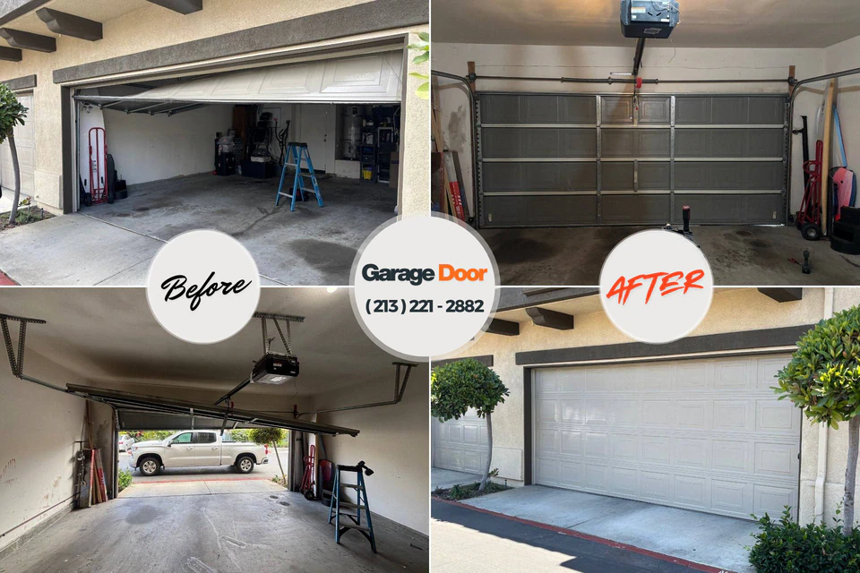 Before and after: garage door repair Rand, WV